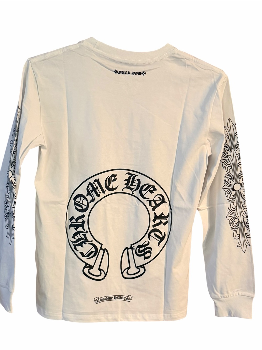 Chrome Hearts White Long Sleeve Graphic Top
